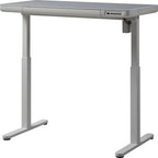 KOWO Bureau électrique debout en verre de 48 pouces avec plateau en verre trempé, poste de travail assis-debout à hauteur réglable pour bureau moderne