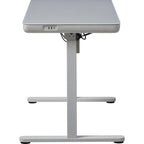 KOWO Bureau électrique debout en verre de 48 pouces avec plateau en verre trempé, poste de travail assis-debout à hauteur réglable pour bureau moderne