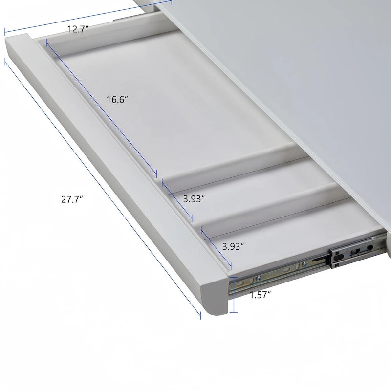 KOWO Bureau électrique debout en verre de 48 pouces avec plateau en verre trempé, poste de travail assis-debout à hauteur réglable pour bureau moderne