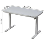 KOWO Bureau électrique debout en verre de 48 pouces avec plateau en verre trempé, poste de travail assis-debout à hauteur réglable pour bureau moderne