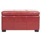 Banc de rangement Safavieh Liane en similicuir touffeté marron - 30,1 x 18,1 x 17,7 - 30Lx18Px18H