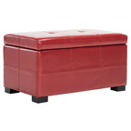 Banc de rangement Safavieh Liane en similicuir touffeté marron - 30,1 x 18,1 x 17,7 - 30Lx18Px18H