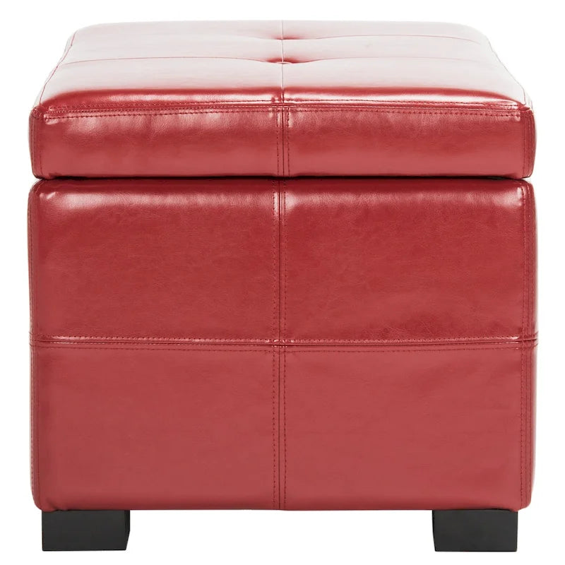 Banc de rangement Safavieh Liane en similicuir touffeté marron - 30,1 x 18,1 x 17,7 - 30Lx18Px18H