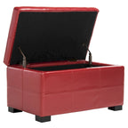 Banc de rangement Safavieh Liane en similicuir touffeté marron - 30,1 x 18,1 x 17,7 - 30Lx18Px18H