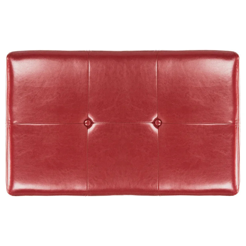 Banc de rangement Safavieh Liane en similicuir touffeté marron - 30,1 x 18,1 x 17,7 - 30Lx18Px18H