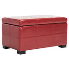 Banc de rangement Safavieh Liane en similicuir touffeté marron - 30,1 x 18,1 x 17,7 - 30Lx18Px18H