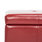 Banc de rangement Safavieh Liane en similicuir touffeté marron - 30,1 x 18,1 x 17,7 - 30Lx18Px18H