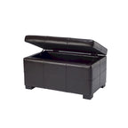 Banc de rangement Safavieh Liane en similicuir touffeté marron - 30,1 x 18,1 x 17,7 - 30Lx18Px18H