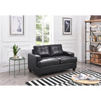 Canapé droit Sandridge en similicuir à accoudoirs évasés de 58 po de largeur - 34L x 58W x 36H