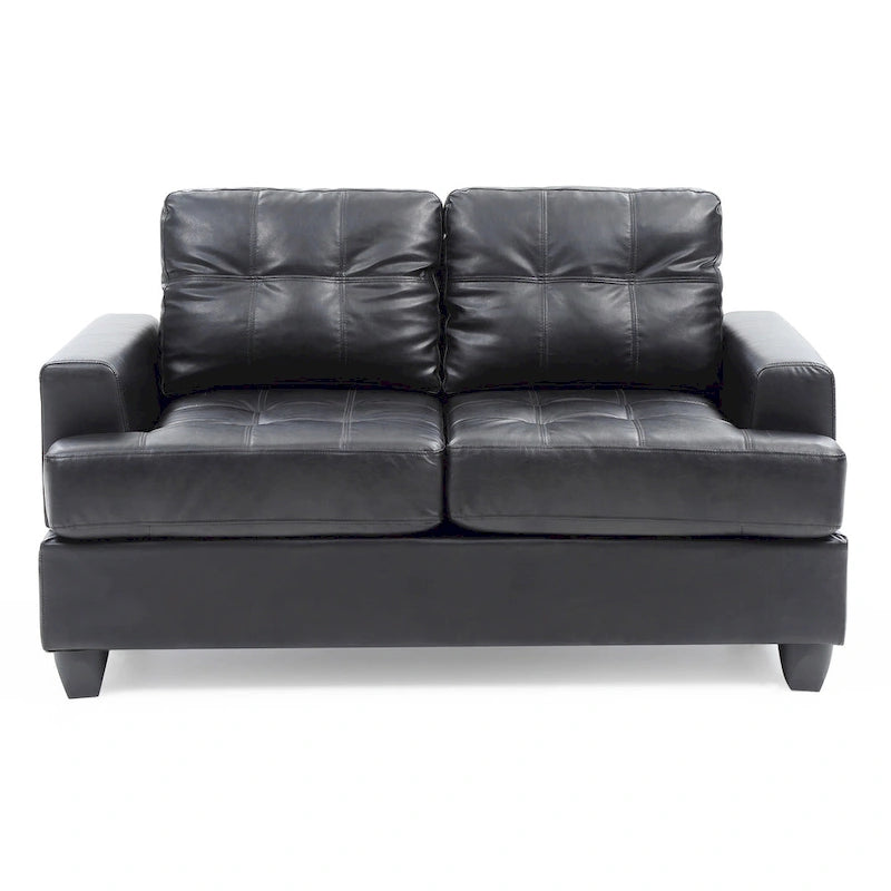 Canapé droit Sandridge en similicuir à accoudoirs évasés de 58 po de largeur - 34L x 58W x 36H