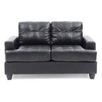 Canapé droit Sandridge en similicuir à accoudoirs évasés de 58 po de largeur - 34L x 58W x 36H
