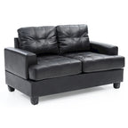 Canapé droit Sandridge en similicuir à accoudoirs évasés de 58 po de largeur - 34L x 58W x 36H