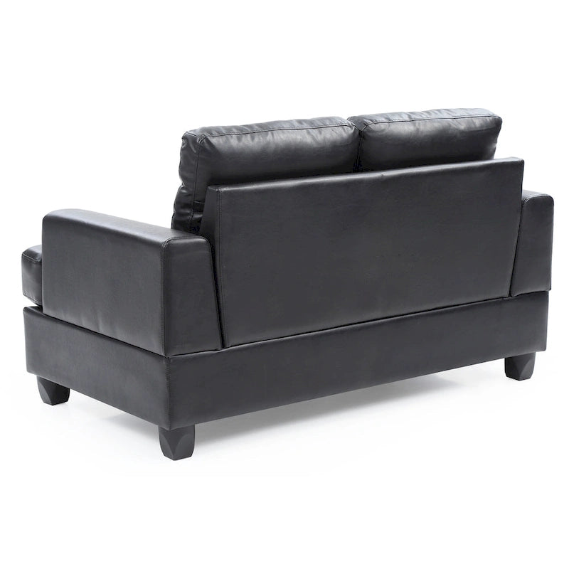 Canapé droit Sandridge en similicuir à accoudoirs évasés de 58 po de largeur - 34L x 58W x 36H