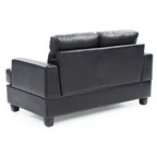 Canapé droit Sandridge en similicuir à accoudoirs évasés de 58 po de largeur - 34L x 58W x 36H