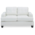 Canapé droit Sandridge en similicuir à accoudoirs évasés de 58 po de largeur - 34L x 58W x 36H
