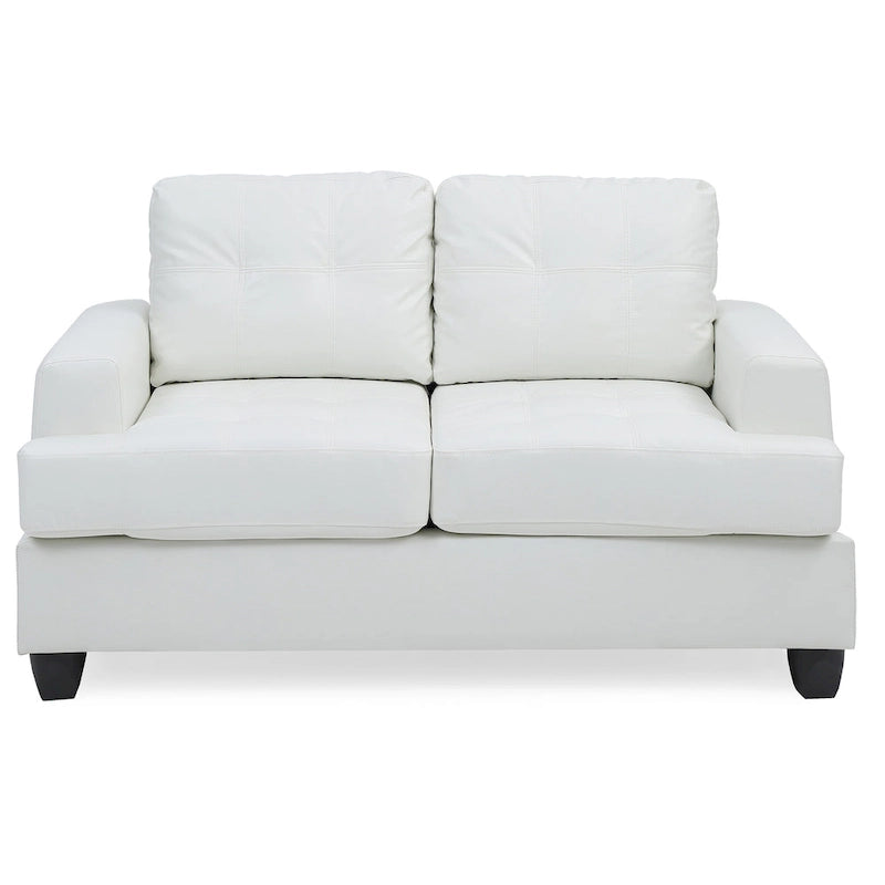 Canapé droit Sandridge en similicuir à accoudoirs évasés de 58 po de largeur - 34L x 58W x 36H