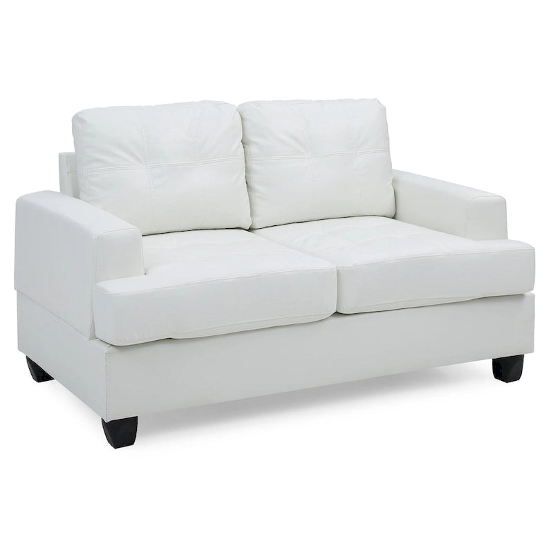Canapé droit Sandridge en similicuir à accoudoirs évasés de 58 po de largeur - 34L x 58W x 36H