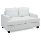 Canapé droit Sandridge en similicuir à accoudoirs évasés de 58 po de largeur - 34L x 58W x 36H