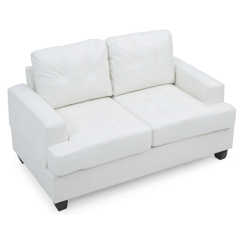 Canapé droit Sandridge en similicuir à accoudoirs évasés de 58 po de largeur - 34L x 58W x 36H