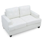 Canapé droit Sandridge en similicuir à accoudoirs évasés de 58 po de largeur - 34L x 58W x 36H