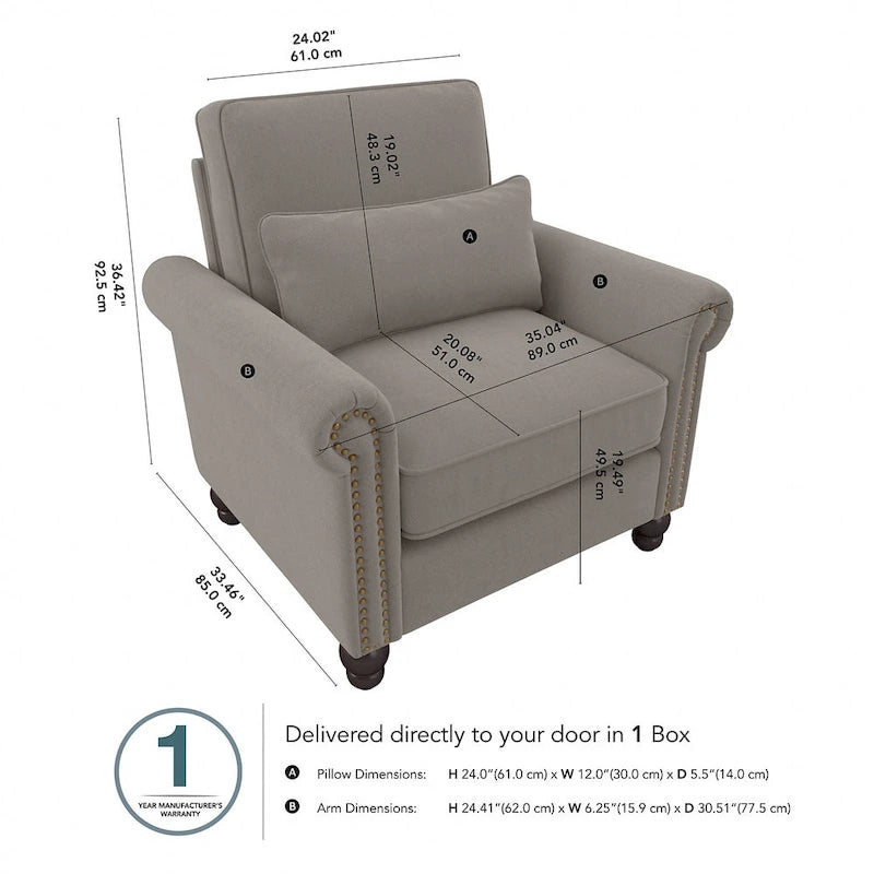 Fauteuil Coventry avec accoudoirs par