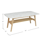 Belle table basse en marbre blanc de Carrare italien pour un salon modernisé et élégant