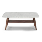 Belle table basse en marbre blanc de Carrare italien pour un salon modernisé et élégant