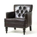 Fauteuil de club en cuir marron Malone par