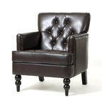 Fauteuil de club en cuir marron Malone par