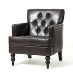 Fauteuil de club en cuir marron Malone par