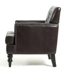 Fauteuil de club en cuir marron Malone par