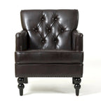 Fauteuil de club en cuir marron Malone par