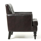 Fauteuil de club en cuir marron Malone par