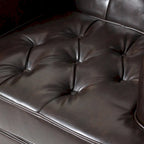 Fauteuil de club en cuir marron Malone par