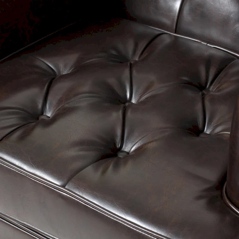 Fauteuil de club en cuir marron Malone par