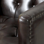Fauteuil de club en cuir marron Malone par