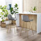 Lot de 2 tabourets de bar pivotants confortables en velours