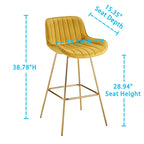 Lot de 2 tabourets de bar pivotants confortables en velours