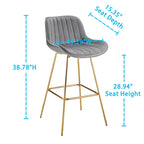 Lot de 2 tabourets de bar pivotants confortables en velours