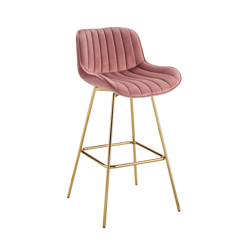 Lot de 2 tabourets de bar pivotants confortables en velours