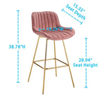 Lot de 2 tabourets de bar pivotants confortables en velours