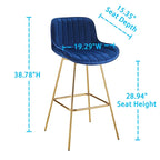 Lot de 2 tabourets de bar pivotants confortables en velours