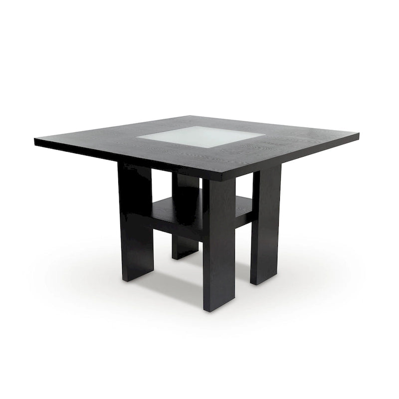 Ensemble de salle à manger 9 pièces Blanton en bois noir moderne de hauteur comptoir par