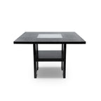 Ensemble de salle à manger 9 pièces Blanton en bois noir moderne de hauteur comptoir par