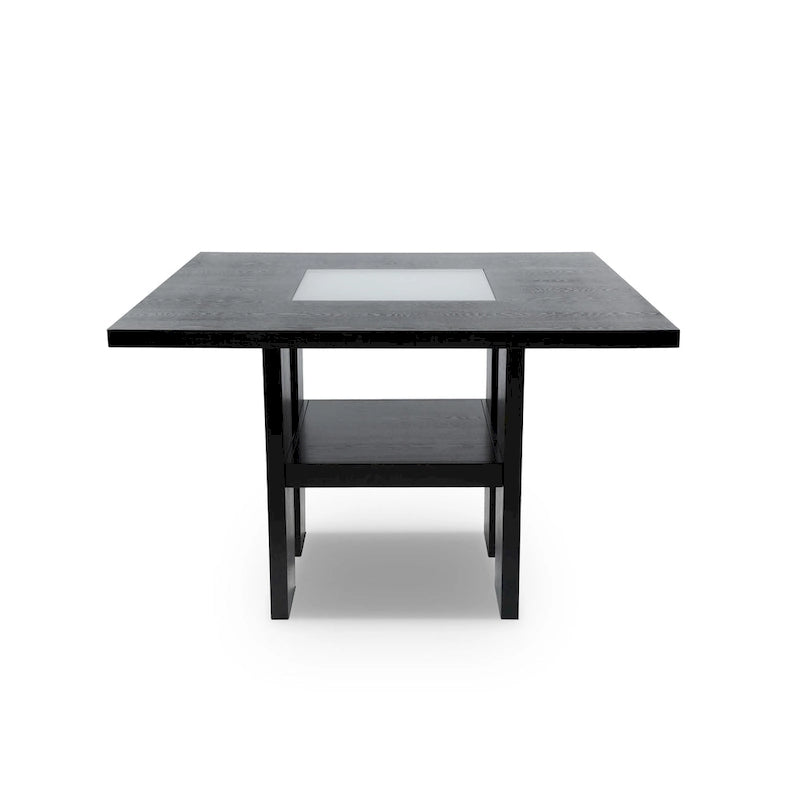 Ensemble de salle à manger 9 pièces Blanton en bois noir moderne de hauteur comptoir par