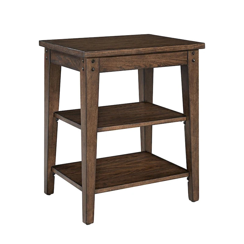 Table à niveaux Lake House, chêne brun rustique - L48 x P18 x H29