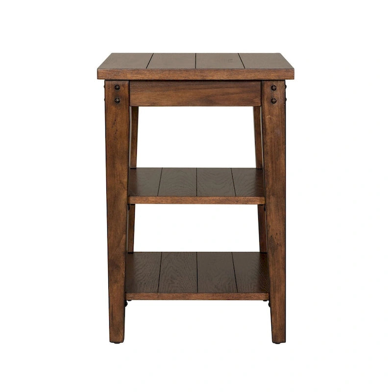 Table à niveaux Lake House, chêne brun rustique - L48 x P18 x H29
