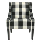 Fauteuil d'appoint moderne HomePop Swoop - Carreaux noirs