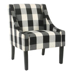 Fauteuil d'appoint moderne HomePop Swoop - Carreaux noirs