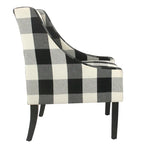 Fauteuil d'appoint moderne HomePop Swoop - Carreaux noirs
